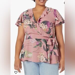 CITY CHIC PLUS SIZE HEARTWINE SHIRT NO TIE BELT NEW PLUS SIZE 22